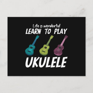 Lernen Sie Ukulele zu spielen Feiertagspostkarte