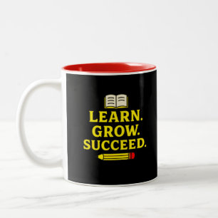 Lernen Sie. Wachsen. Erfolg. Motivierend Zweifarbige Tasse