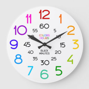 Lernen Sie, Zeit-Klassenzimmer-Wanduhr für Kinder Große Wanduhr