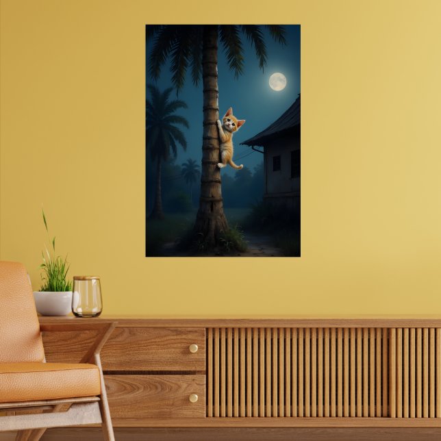 Lernen zu klettern – Süßer Katzenmoment Poster (Wohnzimmer 2)