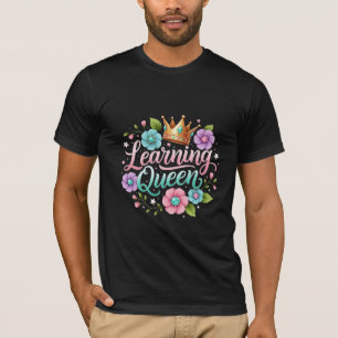 Lernende Königin Florale Kronenillustration T-Shirt