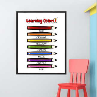 Lernposter für Kinder: Bunte Stifte Poster