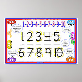 LERNSTELLE - LERNNUMMER 1-10 POSTER