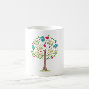 Lernstruktur mit Büchern Kaffeetasse
