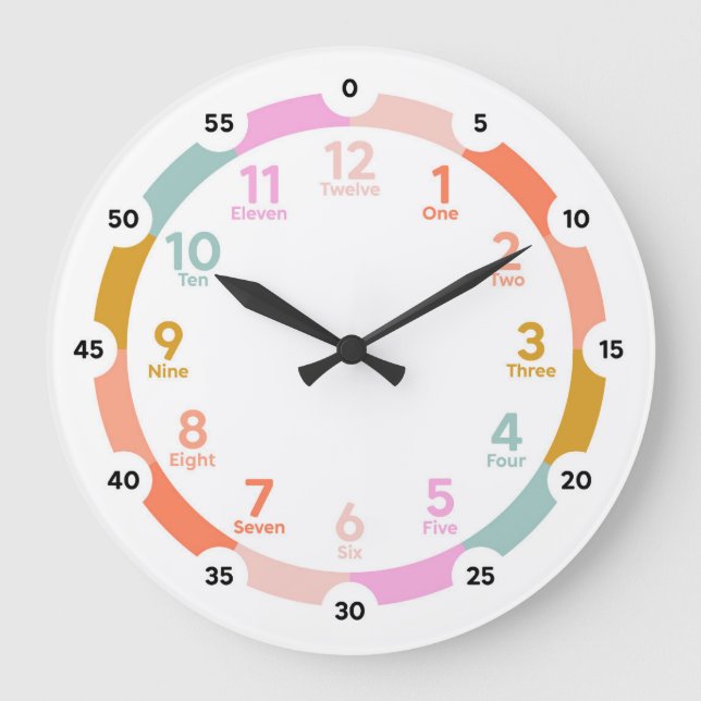 Lernuhr - frische Brise Große Wanduhr (Vorderseite)