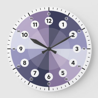 Lernuhr - Gesprächszeit - Lila Stunden Große Wanduhr