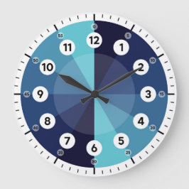 Lernuhr - Gesprächszeit - Mitternacht Blau Große Wanduhr