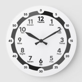 Lernuhr - Mitternacht Schwarz Große Wanduhr