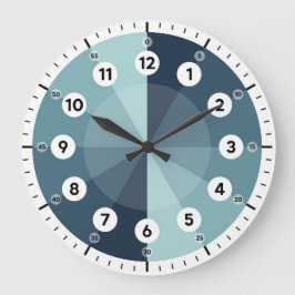 Lernuhr - Zeit erzählen - Blaue Stunden Große Wanduhr
