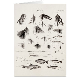 Les 1800s vintages pêchant la pêche de mouche