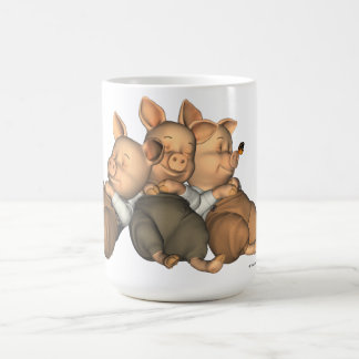 Les 3 petits porcs rêvant la tasse