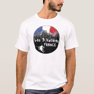 Les 3 Vallées Frankreich Skifahrer T-Shirt