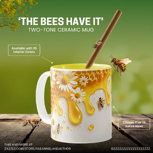 "Les abeilles l'ont" Mug en céramique bicolore