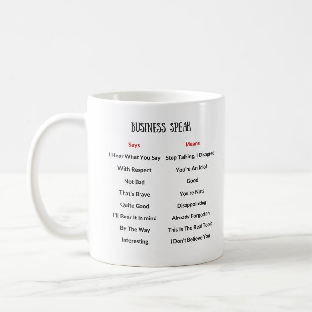 Les affaires parlent la tasse de traducteur (Gauche)