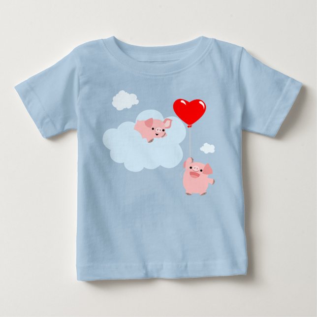 Les ailes de l'amour (Cochons de dessin) T-shirt b (Devant)
