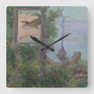 LES ALLIGATORS FASSENT ATTENTION ! Horloge murale