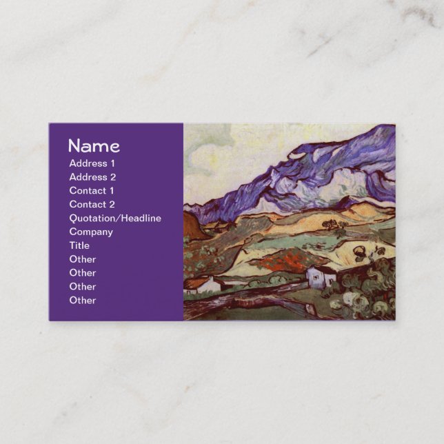 Les Alpilles (F724) Van Gogh Fine Art Visitenkarte (Vorderseite)