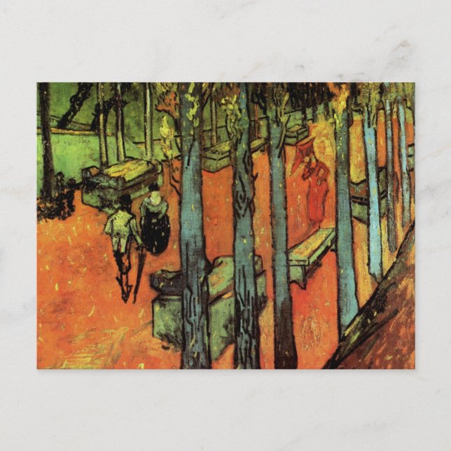 Les Alyscamps, Autumn Leaves by Vincent van Gogh Postkarte (Vorderseite)