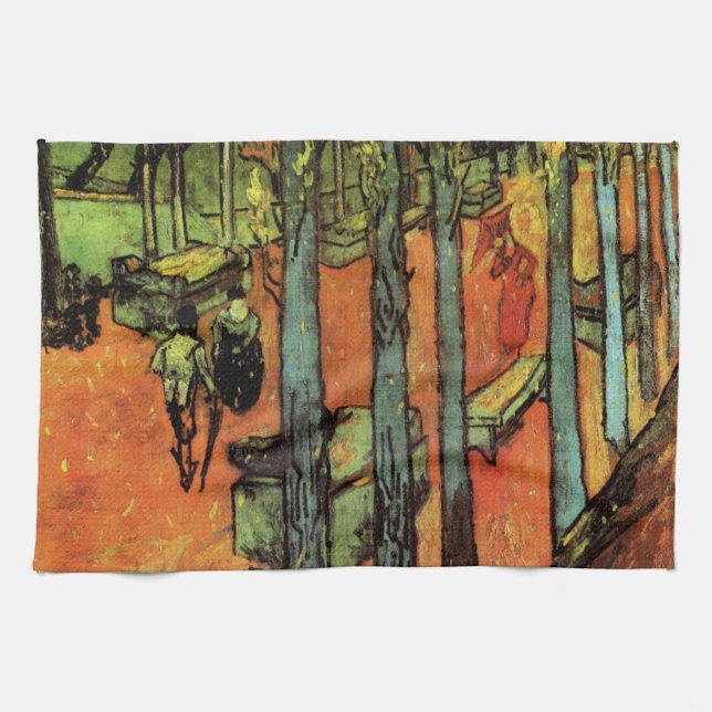 Les Alyscamps, Autumn Leaves von Vincent van Gogh Geschirrtuch (Horizontal)