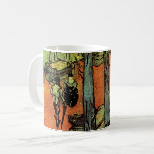 Les Alyscamps, Autumn Leaves von Vincent van Gogh Kaffeetasse (Vorderseite Links)