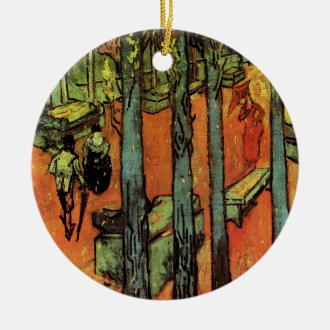 Les Alyscamps, Autumn Leaves von Vincent van Gogh Keramikornament (Vorne)