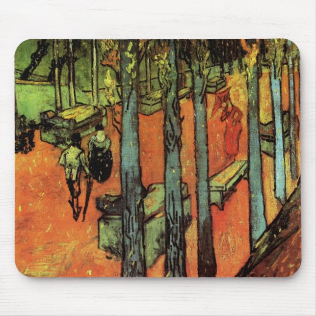 Les Alyscamps, Autumn Leaves von Vincent van Gogh Mousepad (Vorne)