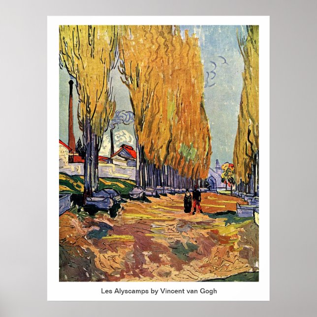 Les Alyscamps von Van Gogh. Herbstlandschaft Poster (Vorne)