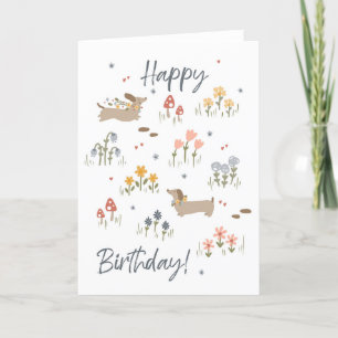 Les amateurs de Dachshund Bonne Carte Florale Anni