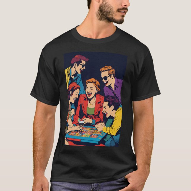 "Les amis du dessin animé jouent avec le T-shirt e (Devant)