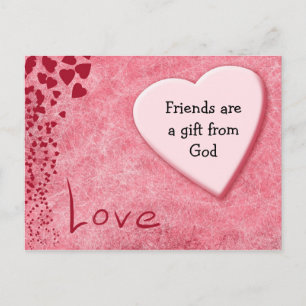Les amis sont un cadeau de Dieu Coeurs Carte posta