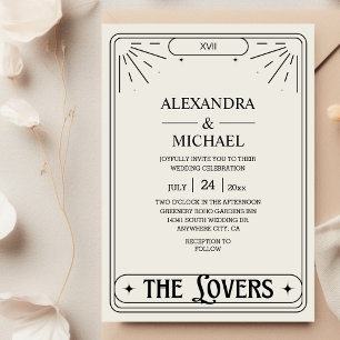 Les Amoureux Carte de Tarot Noir Mystique Mariage