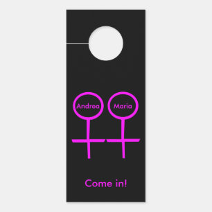 Les amoureux lesbiennes Affichette de porte person