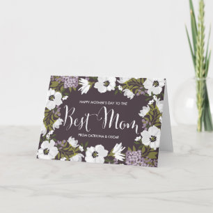 Les anémones lilas fleurit carte heureuse du jour