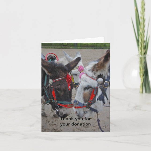 Les ânes à la carte de don en bord de mer (Devant)