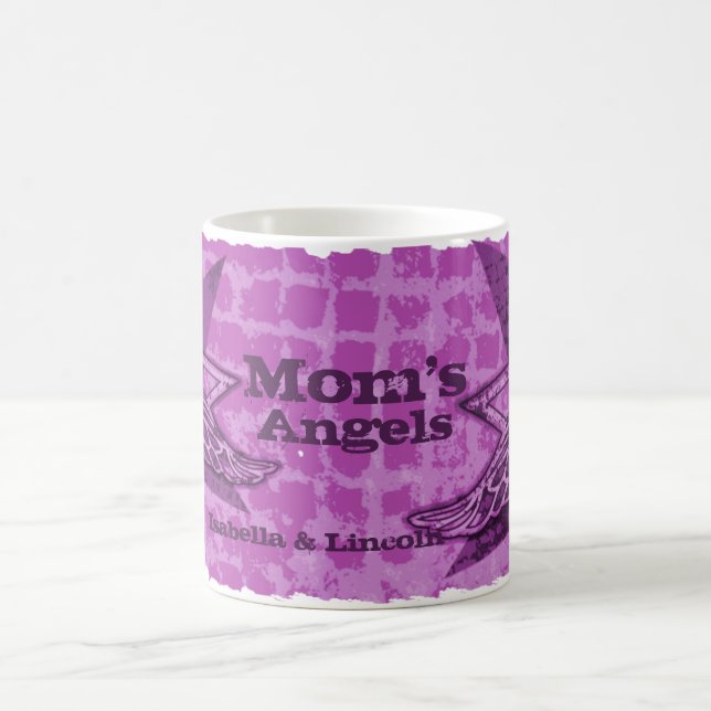 Les anges de maman dans les étoiles mug violet (Centre)