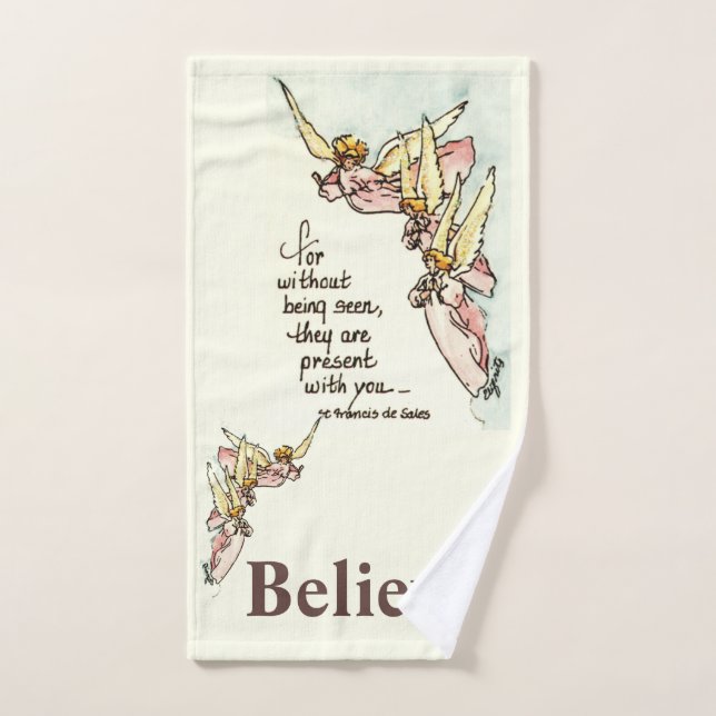 Les anges gracieux apportent le confort en disant  (Serviette à main)