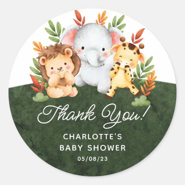 Les Animaux De La Jungle Favorisent Le Sticker Ron (Devant)