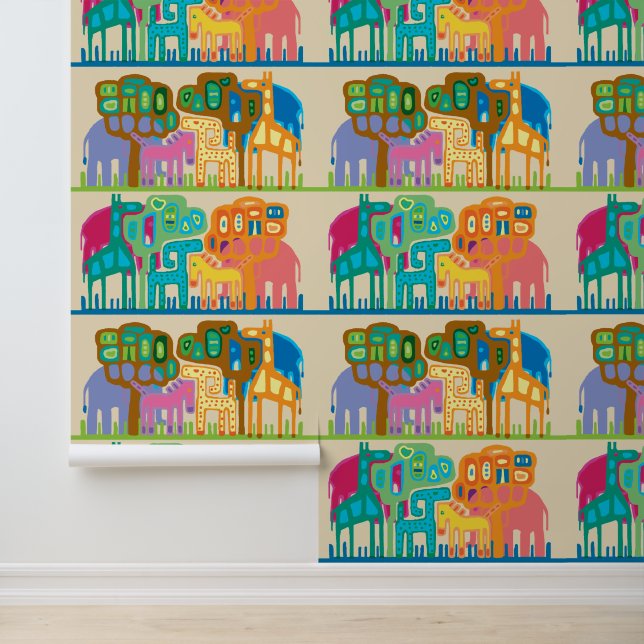 Les animaux de la jungle mignons Papier peint (Application)