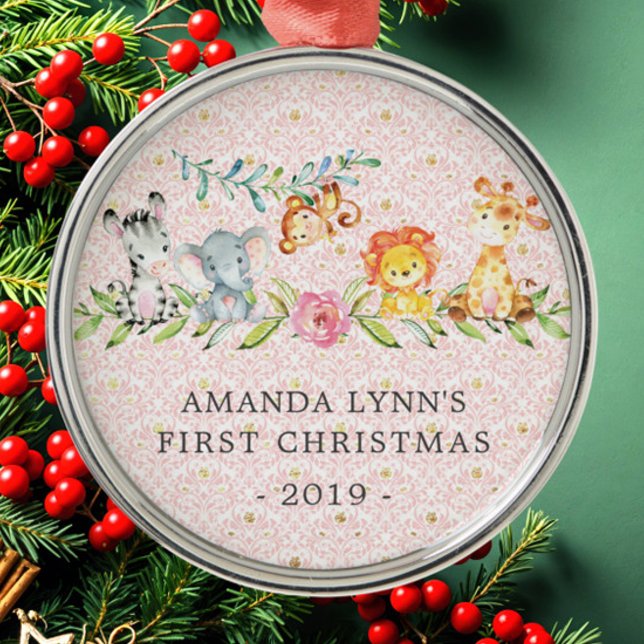 Les animaux de la jungle Premier ornement de Noël  (Créateur téléchargé)