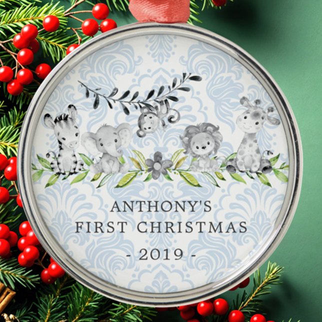 Les animaux de la jungle Premier ornement de Noël  (Créateur téléchargé)