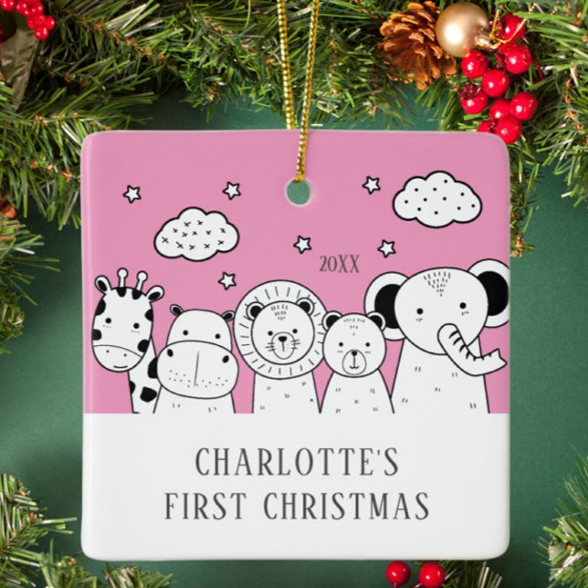 Les animaux de la jungle Premier ornement de Noël  (Créateur téléchargé)