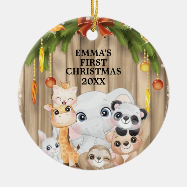Les animaux des bois Premier ornement de Noël du b (Devant)