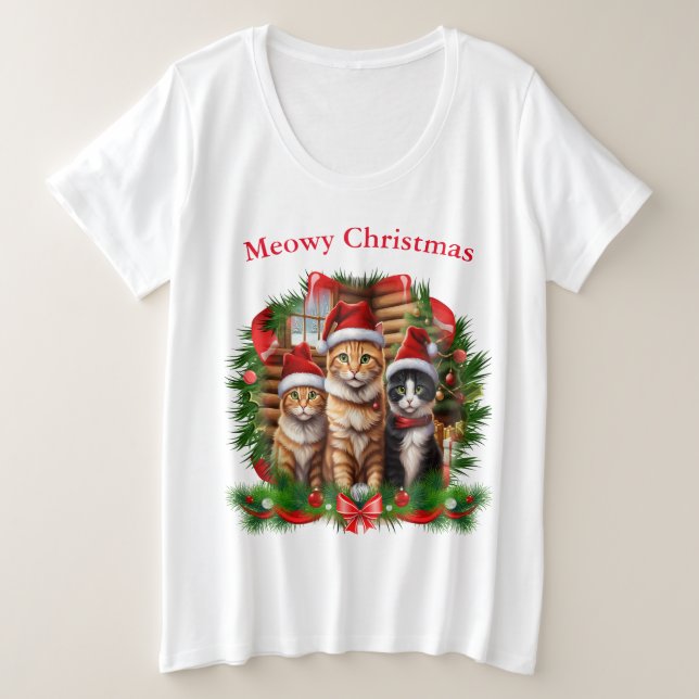 Les animaux mignons Chats T-shirts de Noël (Design devant)