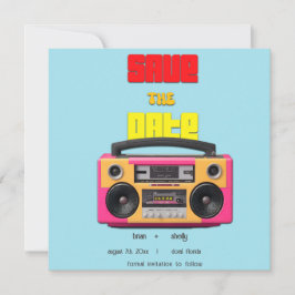 les années 70 Boombox Rétro Enregistrer la carte d