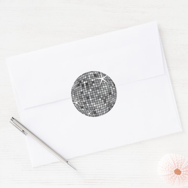 les années 70 rétro | Sticker rond classique Disco (Enveloppe)