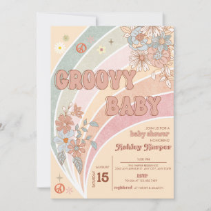 les années 70 rétro super   Invitation au Baby sho