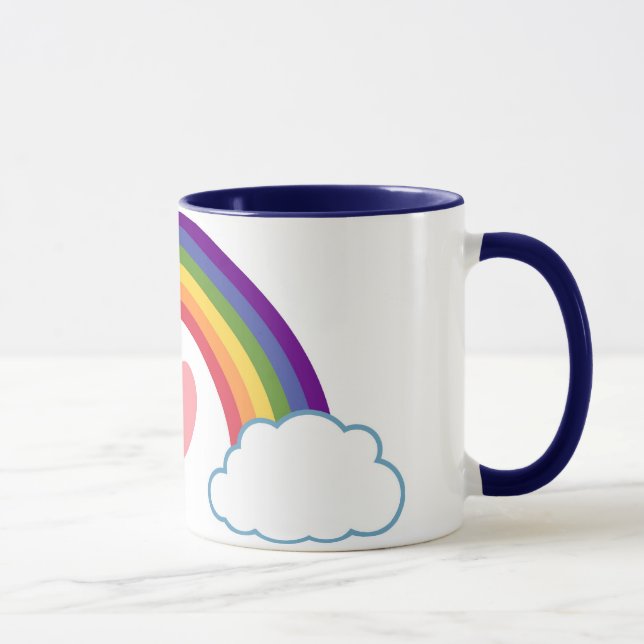 les années 80 coeur et arc-en-ciel - tasse (Droite)