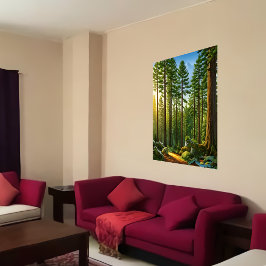 Les arbres dans la forêt | AI Art Poster