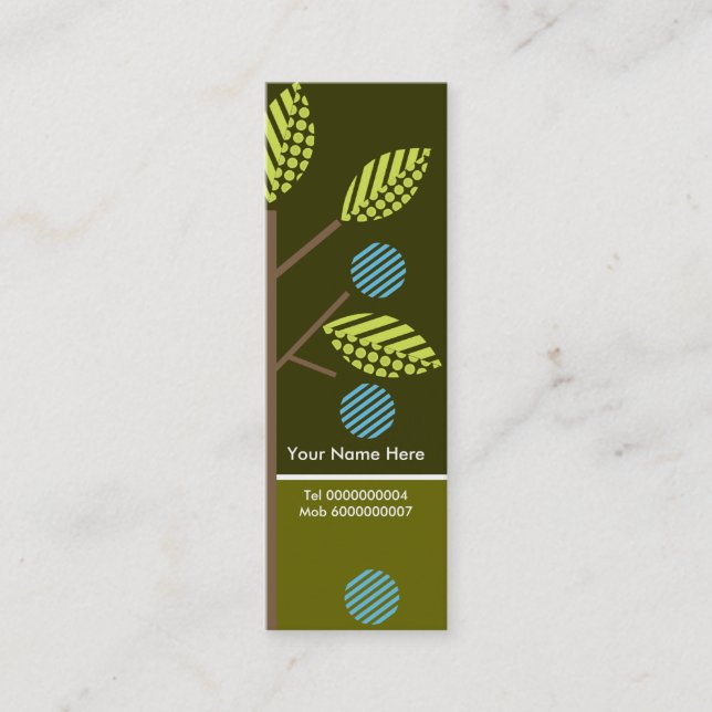 Les Arbres Et Leurs Fruits Carte de visite-Skinny (Devant)