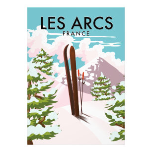 Les Arcs France travel ski Fotodruck